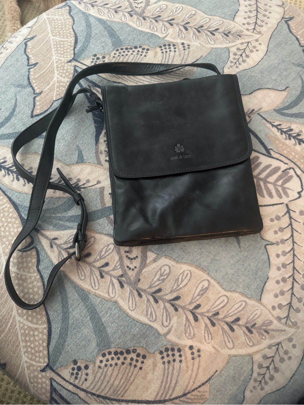 ❤️ OAK + FORT Black Leather Crossbody Bag